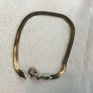 Silvertone Herringbone Bracelet 